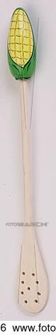 Wooden spoon with painted corn cob handle L1 View Large Photo Image Stock Photograph - Wooden spoon with painted corn cob handle L1. Fotosearch