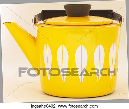 Stock Image - Yellow metal kettle L2. Fotosearch