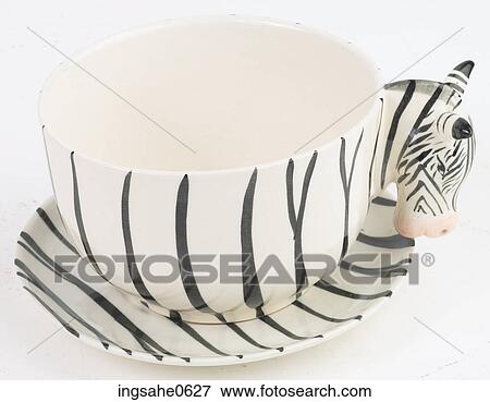 Zebra cup and saucer L2 View Large Photo Image Stock Photo - Zebra cup and saucer L2. Fotosearch