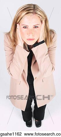 Businesswoman covering ears View Large Photo Image Stock Image - Businesswoman covering ears. Fotosearch