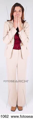 Businesswoman covering mouth a81 View Large Photo Image Stock Image - Businesswoman covering mouth a81. Fotosearch