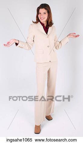 Stock Photography - Businesswoman shrugging shoulders a82. Fotosearch