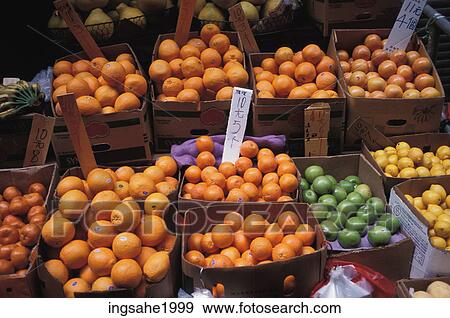 Fruit stall at Hong Kong market View Large Photo Image Stock Photo - Fruit stall at Hong Kong market. Fotosearch