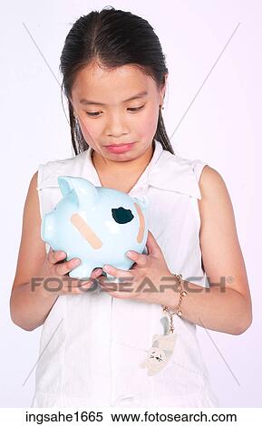 Stock Photography - girl with broken bank BE 1. Fotosearch