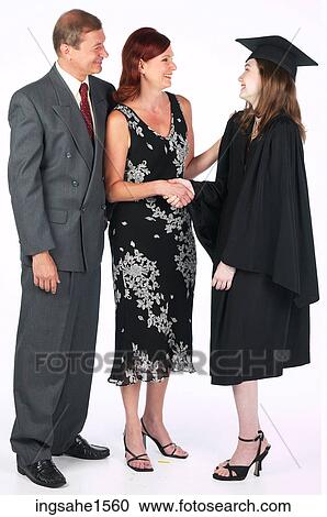 graduation girl with parents View Large Photo Image Stock Image - graduation girl with parents . Fotosearch
