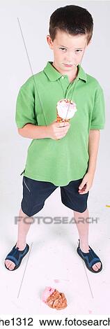 Little boy with fallen ice cream View Large Photo Image Stock Image - Little boy with fallen ice cream . Fotosearch