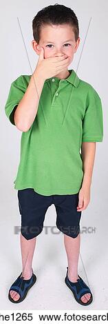 Stock Photography - Little boy with secret . Fotosearch