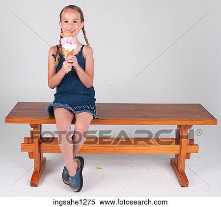 Little girl with ice cream cone View Large Photo Image Stock Photography - Little girl with ice cream cone . Fotosearch