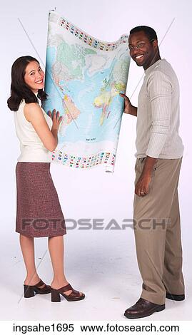 man and woman with map BE 1 View Large Photo Image Stock Photography - man and woman with map BE 1. Fotosearch