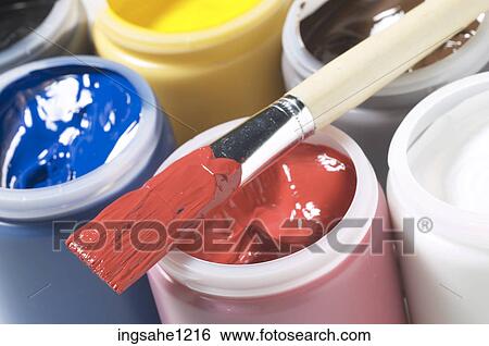Paintbrush resting on brown bottle of paint View Large Photo Image Stock Photograph - Paintbrush resting on brown bottle of paint. Fotosearch