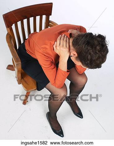 stressed woman sitting View Large Photo Image Stock Image - stressed woman sitting. Fotosearch