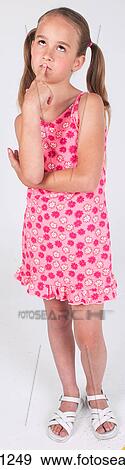 Thinking little girl View Large Photo Image Stock Photo - Thinking little girl . Fotosearch