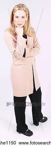 Stock Image - Thoughtful businesswoman a83. Fotosearch