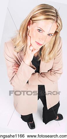 Stock Photograph - Thoughtful businesswoman a86. Fotosearch