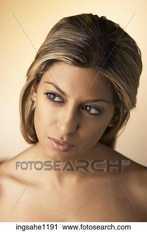 Thoughtful woman's face View Large Photo Image Stock Image - Thoughtful woman's face . Fotosearch