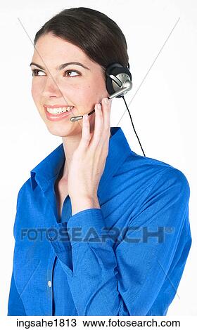 woman with earphones BE 7 View Large Photo Image Stock Image - woman with earphones BE 7. Fotosearch