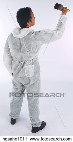 Stock Image - Worker painting a81. Fotosearch