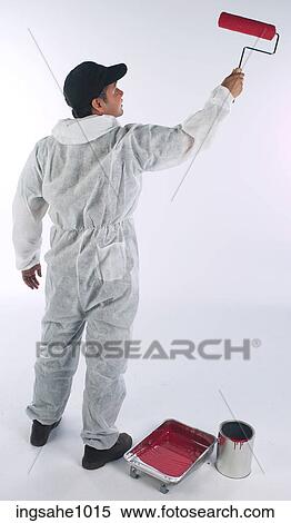 Stock Photography - Worker painting a84. Fotosearch