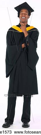 young man wearing graduation gown View Large Photo Image Stock Image - young man wearing graduation gown . Fotosearch
