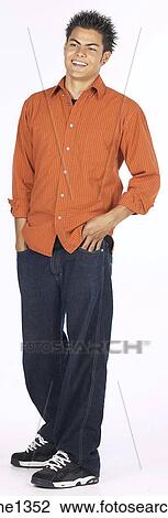 young man with orange shirt View Large Photo Image Stock Image - young man with orange shirt . Fotosearch