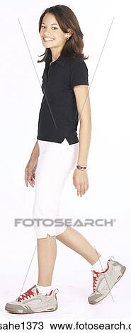 young woman in black shirt View Large Photo Image Stock Image - young woman in black shirt . Fotosearch