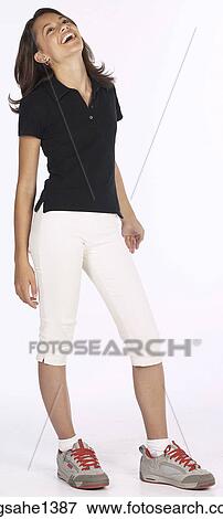 young woman in black shirt View Large Photo Image Stock Photo - young woman in black shirt . Fotosearch