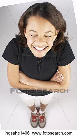 young woman in black shirt View Large Photo Image Stock Photograph - young woman in black shirt . Fotosearch