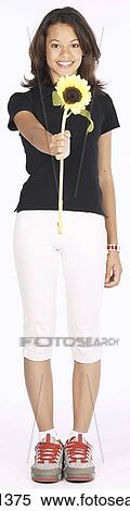 Stock Photography - young woman in black shirt . Fotosearch