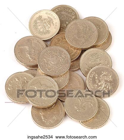 Picture - A group of British coins . Fotosearch