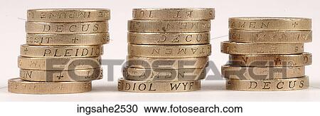 Stock Image - A group of British coins . Fotosearch