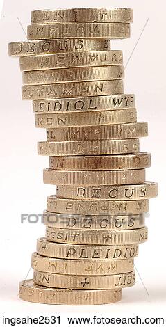 Stock Image - A group of British coins . Fotosearch