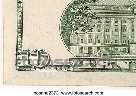 Stock Image - American ten dollar bill . Fotosearch