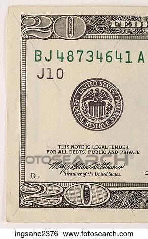 Stock Photograph - American twenty dollar bill . Fotosearch