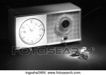 Picture - Antique clock radio . Fotosearch
