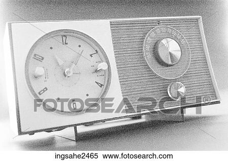 Stock Photography - Antique clock radio . Fotosearch
