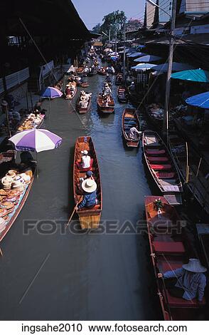 Arial view of the Floating Market in Bangkok View Large Photo Image Stock Image - Arial view of the Floating Market in Bangkok. Fotosearch