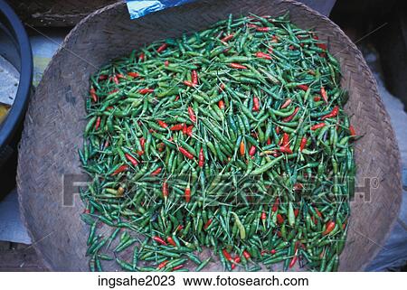 Basket of hot peppers View Large Photo Image Stock Image - Basket of hot peppers. Fotosearch