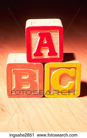 Stock Image - Blocks spelling out A-B-C . Fotosearch
