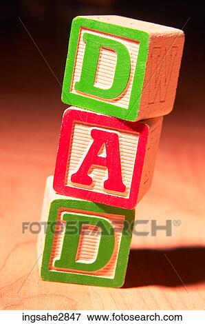 Stock Photo - Blocks spelling out the word dad . Fotosearch