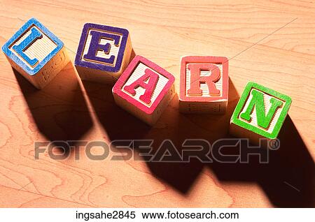 Blocks spelling out the word learn View Large Photo Image Stock Photography - Blocks spelling out the word learn . Fotosearch