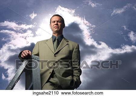 business man and ladder BE 5 View Large Photo Image Stock Image - business man and ladder BE 5. Fotosearch