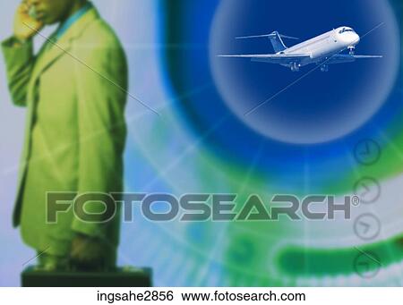 Stock Photograph - businessman on cell phone . Fotosearch