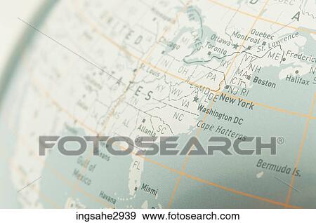 Close-up of North America on globe View Large Photo Image Stock Photo - Close-up of North America on globe . Fotosearch