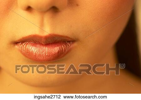Stock Image - Close-up of woman's lips . Fotosearch