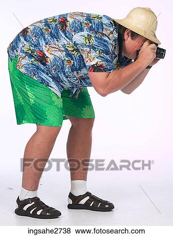 comical adult tourist View Large Photo Image Stock Photo - comical adult tourist . Fotosearch