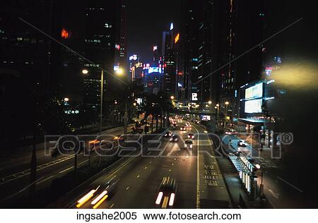 Downtown Hong Kong at night View Large Photo Image Stock Photography - Downtown Hong Kong at night. Fotosearch