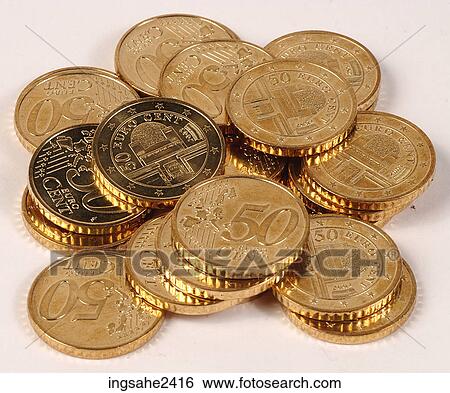 Euro coins View Large Photo Image Stock Photograph - Euro coins . Fotosearch