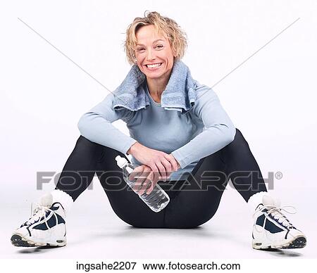 Stock Photo - exercise woman stretching . Fotosearch