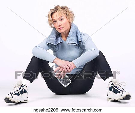 Stock Photograph - exercise woman stretching . Fotosearch