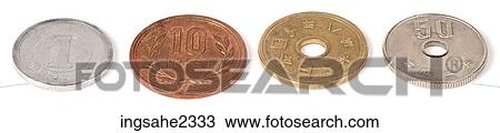 Stock Image - Japanese yen coins . Fotosearch